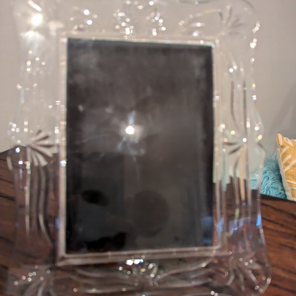 Vintage Waterford Crystal Wedding Collection Picture Frame 5x7 Swan Heart